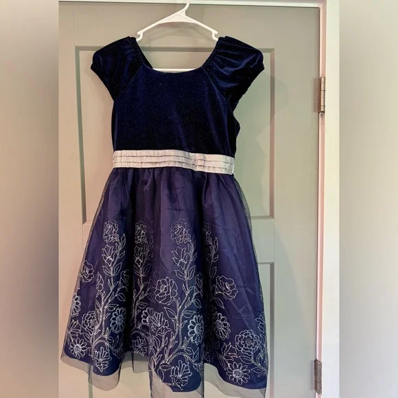 Jona Michelle Dresses | Jona Michelle Blue Fit And Flare Puff Sleeve Dress | Color: Blue | Size: 10 | Autumnbock345's Closet